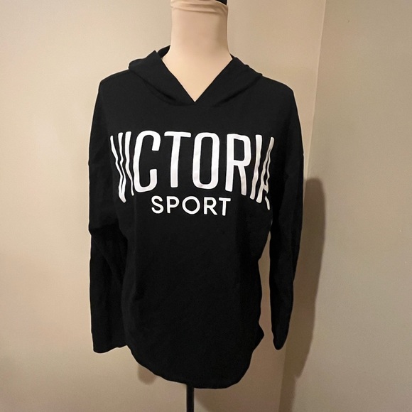 Victoria's Secret Black Hoodie with White Lettering - Picture 2 of 9